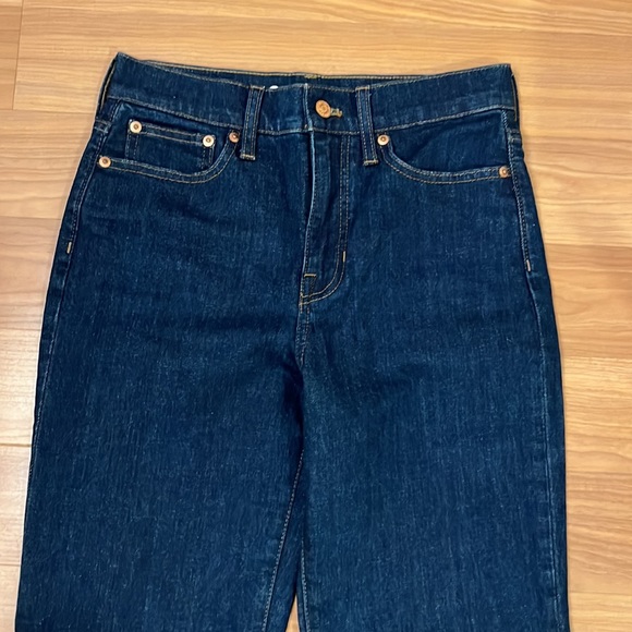 J.Crew Petite High-rise '90s classic straight-fit jean in Dark Resin Rinse Wash - Picture 7 of 10